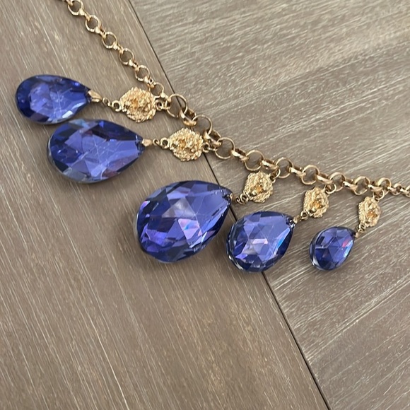 Blue large stone necklace - Picture 10 of 17